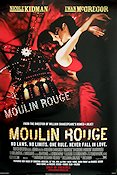 Moulin Rouge 2001 movie poster Nicole Kidman Ewan McGregor Baz Luhrmann Romance Musicals