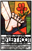 My Left Foot 1989 movie poster Daniel Day-Lewis Brenda Fricker Alison Whelan Jim Sheridan Artistic posters