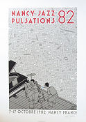 Nancy Jazz Pulsations 82 1990 poster Jazz Poster artwork: Joost Swarte Find more: Lithography Find more: Signed poster
