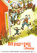 Nya hyss av Emil i Lönneberga 1972 movie poster Jan Ohlsson Lena Wisborg Allan Edwall Olle Hellbom Writer: Astrid Lindgren Poster artwork: Björn Berg