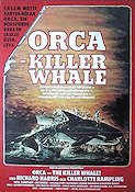Orca the Killer Whale 1977 movie poster Richard Harris Poster artwork: John Berkey Fish and shark