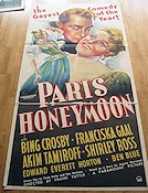 Paris Honeymoon 1936 movie poster Bing Crosby Franciska Gaal Frank Tuttle Find more: Large Poster