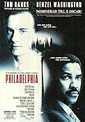 Philadelphia 1993 movie poster Tom Hanks Denzel Washington Antonio Banderas Jonathan Demme