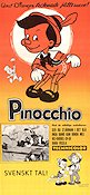 Pinocchio 1940 movie poster Dickie Jones Norman Ferguson Writer: Carlo Collodi Animation