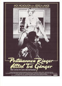 The Postman Always Rings Twice 1981 movie poster Jack Nicholson Jessica Lange John Colicos Bob Rafelson