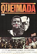 Queimada 1969 movie poster Marlon Brando Evaristo Marquez Renato Salvatore Gillo Pontecorvo