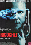 Ricochet 1991 movie poster Denzel Washington John Lithgow Ice-T Russell Mulcahy Guns weapons