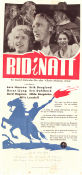 Rid i natt 1942 movie poster Oscar Ljung Gerd Hagman Eva Dahlbeck Gustaf Molander Writer: Vilhelm Moberg