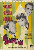 Sabrina 1955 movie poster Audrey Hepburn Humphrey Bogart William Holden Billy Wilder