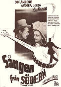 Swanee River 1939 movie poster Don Ameche Andrea Leeds Al Jolson Sidney Lanfield Musicals Instruments