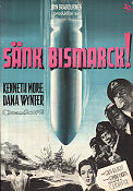 Sink the Bismarck! 1960 movie poster Kenneth More Dana Wynter Lewis Gilbert Ships and navy War