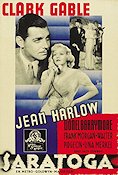 Saratoga 1937 movie poster Jean Harlow Clark Gable