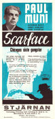 Scarface 1932 movie poster Paul Muni Ann Dvorak George Raft Howard Hawks