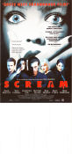 Scream 1996 movie poster David Arquette Courteney Cox Drew Barrymore Wes Craven