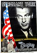 Sergeant York 1941 movie poster Gary Cooper Walter Brennan Joan Leslie Howard Hawks War