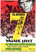 The Magnificent Seven 1960 movie poster Yul Brynner Steve McQueen Charles Bronson Eli Wallach Robert Vaughn Horst Buchholz John Sturges