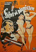 Tirez sur le pianiste 1957 movie poster Louis de Funes Instruments Ladies