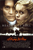 Sleepy Hollow 1999 movie poster Johnny Depp Christina Ricci Miranda Richardson Michael Gambon Christopher Walken Tim Burton