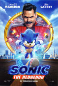 Sonic the Hedgehog 2020 movie poster Ben Schwartz James Marsden Jim Carrey Jeff Fowler Animation