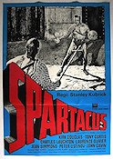 Spartacus 1960 movie poster Kirk Douglas Laurence Olivier Jean Simmons Charles Laughton Stanley Kubrick Sword and sandal