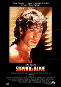 Staying Alive 1983 movie poster John Travolta Cynthia Rhodes Sylvester Stallone Disco Dance