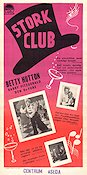 The Stork Club 1945 movie poster Betty Hutton Barry Fitzgerald Don DeFore Hal Walker Musicals