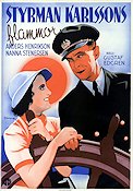 Styrman Karlssons flammor 1938 movie poster Anders Henrikson Nanna Stenersen Ships and navy Eric Rohman art