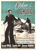 Swiss Tour 1950 movie poster Cornel Wilde Simone Signoret Winter sports Mountains