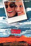 Thelma and Louise 1991 movie poster Susan Sarandon Geena Davis Brad Pitt Harvey Keitel Ridley Scott Mountains Cars and racing Cult movies Ladies