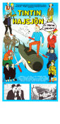 Tintin et le lac aux requins 1972 movie poster Tintin Thomas Bolme Raymond Leblanc Country: Belgium Animation From comics Fish and shark