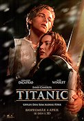 Titanic 3D 1997 movie poster Leonardo DiCaprio Kate Winslet Billy Zane James Cameron 3-D Romance