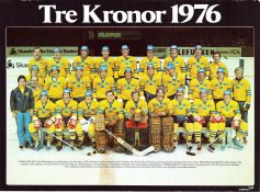 Tre Kronor Expressen 1976 poster Börje Salming Ulf Nilsson Hans Lindberg Mats Waltin Dan Labraaten Winter sports