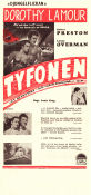 Typhoon 1940 movie poster Dorothy Lamour Robert Preston Lynne Overman Louis King Beach