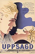Uppsagd 1934 movie poster Sture Lagerwall Ann-Marie Brunius Nils Lundell Georg Rydeberg