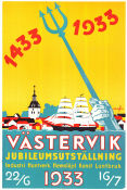 Västervik 1433-1933 jubileumsutställning 1933 poster 