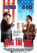 Wag the Dog 1997 movie poster Dustin Hoffman Robert De Niro Anne Heche Kirsten Dunst Barry Levinson Politics