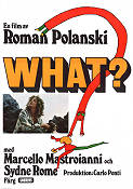What? 1972 movie poster Marcello Mastroianni Sydne Rome Hugh Griffith Roman Polanski Artistic posters