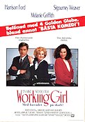 Working Girl 1988 movie poster Harrison Ford Sigourney Weaver Melanie Griffith Mike Nichols