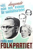 Rösta med folkpartiet 1942 poster Politics