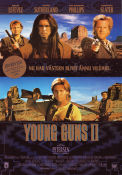 Young Guns II 1990 movie poster Emilio Estevez Kiefer Sutherland Lou Diamond Phillips Geoff Murphy