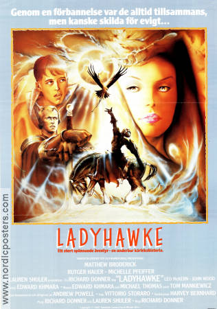 Ladyhawke poster 1985 Matthew Broderick director Richard Donner original